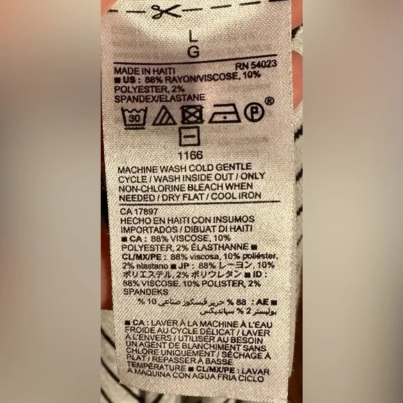 Old Navy Black and Gray Striped Long Sleeve Top - Picture 4 of 5